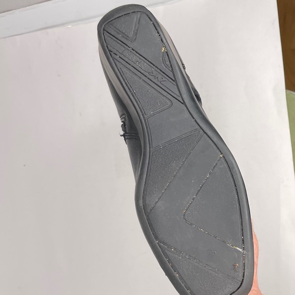 Anne Klein Sport Wedge Booties Women Sz 9 Montague Black Leather Silver Buckle - Picture 5 of 15